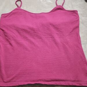 St. John's Bay Magenta Camisole Top With Built In Bra